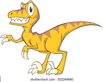 Happy Velociraptor Cartoon