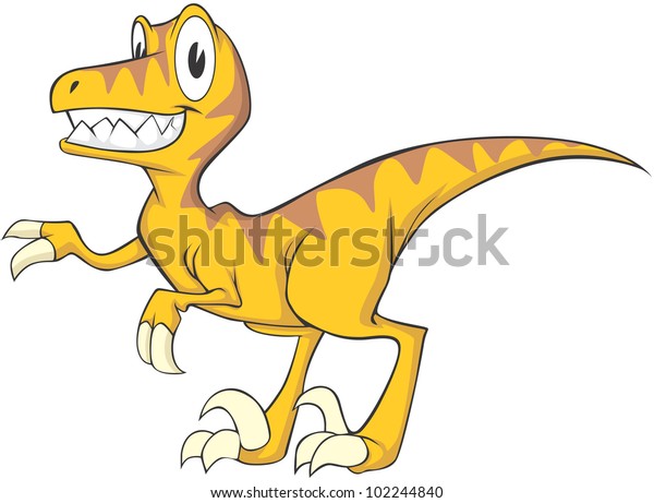 Happy Velociraptor Cartoon Stock Vector (Royalty Free) 102244840