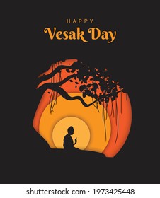 happy vesak day background illustration 