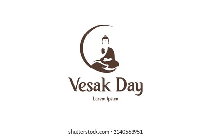 Happy Vesak Day Or Buddha Purnima Logo Design