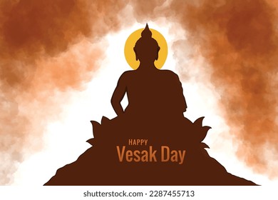 	
Happy vesak day buddha purnima wishes celebration card background