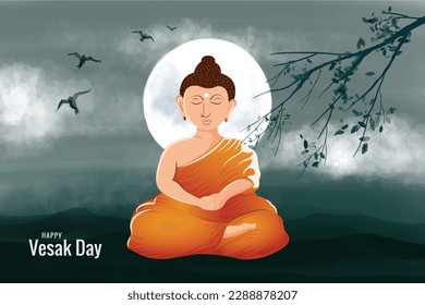 	
Happy vesak day or buddha purnima card background