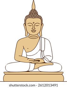 Happy Vesak Day, Buddha Purnima wishes greetings with buddha and lotus illustration. Can be used for poster, banner, logo, background, greetings, print design. abstract illustration design.