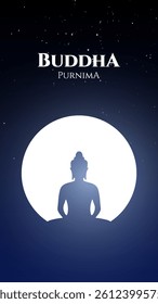 Happy Vesak Day, Buddha Purnima wishes greetings with buddha and lotus illustration. Happy Buddha Purnima, Happy Vesak Day, wishes greetings with a buddha minimal vector illustration. 