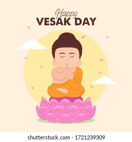 Happy Vesak Day Concept Vector. Cute Vesak Day Background