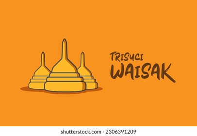 happy vesak day element illustration. vesak day banner template