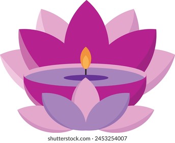 Happy Vesak Day Element on White Background. Vector Illustration.