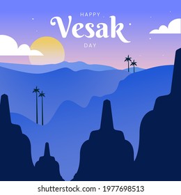 Happy vesak day greeting card design	