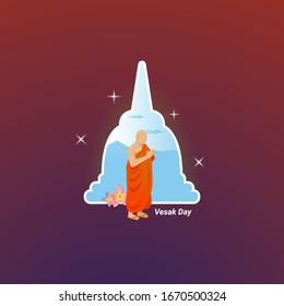 Happy Vesak day illustration for greeting post