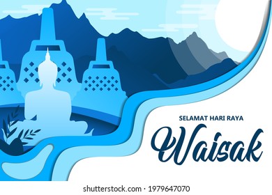 Happy Vesak Day illustration vector - selamat hari waisak
