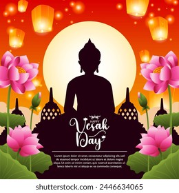 happy vesak day illustration. vector illustration
