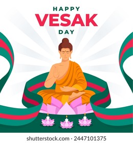 Happy Vesak Day Illustration vector background. Celebration of Bangladesh Day. Vector eps 10