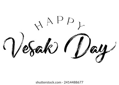 Fröhliche Vesak Day Lettering Buddha Purnima Vektorgrafik.