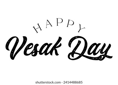 Fröhliche Vesak Day Lettering Buddha Purnima Vektorgrafik.