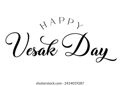 Happy Vesak Day Lettering vector illustration.