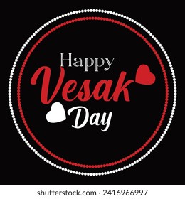 Fröhliche Vesak Day Lettering Vektorgrafik.