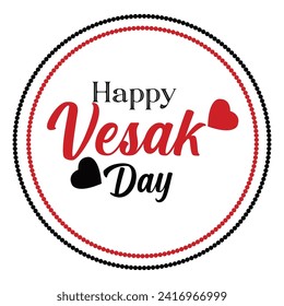 Fröhliche Vesak Day Lettering Vektorgrafik.