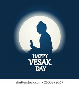happy Vesak day lord buddha vector design