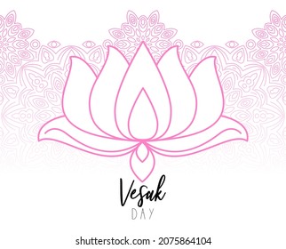 Fröhlicher Vesak-Tag. Lotus fllower Design. Buddha Jayanti, Buddha Purnima, Buddha Day. Religionssymbol des Buddhismus. Alternativmedikament-Schild 