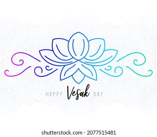 Happy Vesak day. Lotus flower design. Buddha Jayanti, Buddha Purnima, Buddha Day. Buddhism religion symbol. Alternative medicine sign 