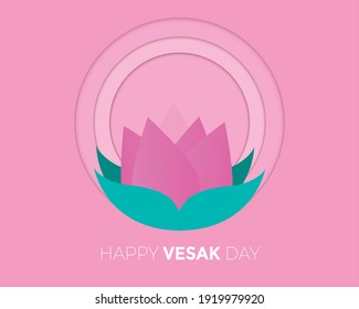 Happy Vesak Day Paper Card Vector