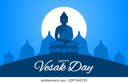 Happy Vesak Day template. Vector illustration. Suitable for Poster, Banners, background and greeting card.