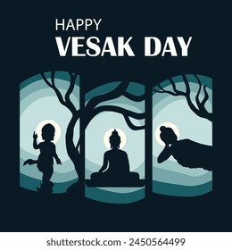 Happy vesak day vector design template