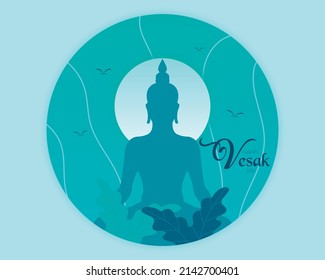 Happy Vesak Day Vector Flat