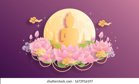 Happy Vesak day. Vector illustration 