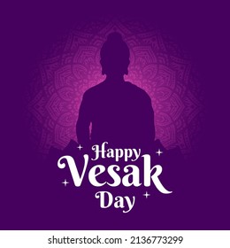 Happy vesak day vector illustration