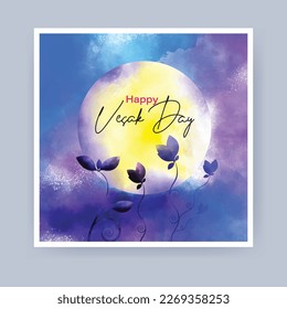 Happy Vesak Day Vector Illustration Konzept. AquarellHintergrund