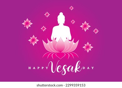 Happy Vesak Day vector illustration. Flat vesak background