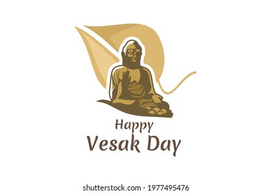 Happy Vesak day. Vesak or Waisak day vector illustration. Suitable for greeting card, poster and banner 