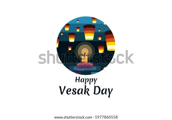 Happy Vesak Day Vesak Waisak Day Stock Vector (Royalty Free) 1977860558 ...