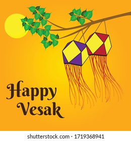 Happy vesak festival vector card