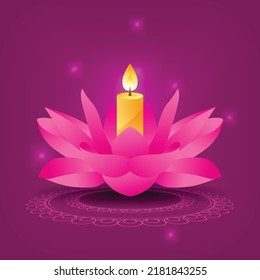 Happy Vesak Greeting Card Background Design. Vesak day or buddha purnima vector design