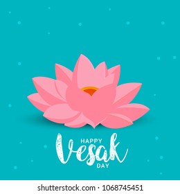 Happy Vesak Typography Greeting Card Background Design.