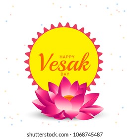 Happy Vesak Typography Greeting Card Background Design.