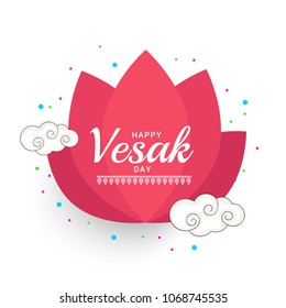Happy Vesak Typography Greeting Card Background Design. Happy Vesak Typography Greeting Card Background Design.
