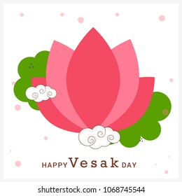 Happy Vesak Typography Greeting Card Background Design.