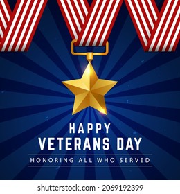 happy veteran day illustration, honoring all who served	