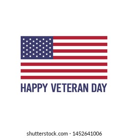 happy veteran day vector flag america