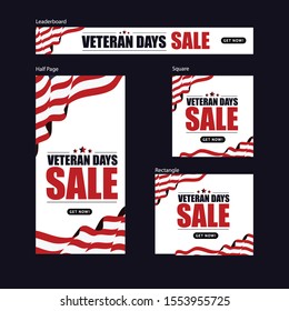 Happy veteran days google ads banner template