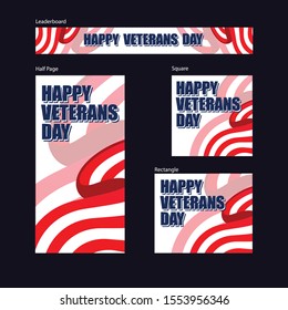 Happy veteran days google ads banner template