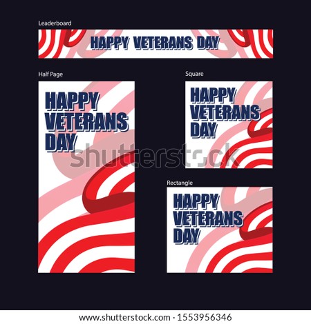 Happy veteran days google ads banner template
