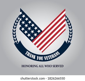 happy veterans day, american flag national emblem vector illustration