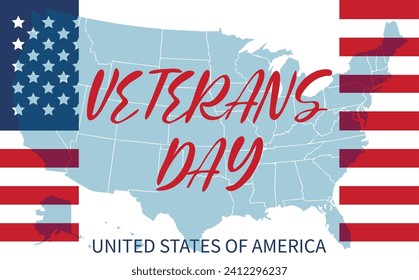 Happy Veterans Day. American flag. November 11 Poster, Banner, Greeting Card, Flyer Template