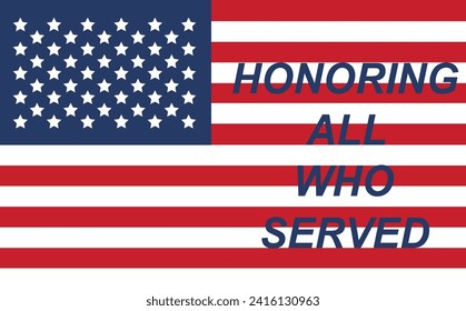 Happy Veterans Day. American flag. November 11 Poster, Banner, Greeting Card, Flyer Template