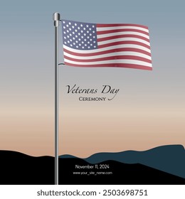 Happy veterans day, American flag, patriot day
