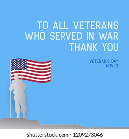 happy veteran's day for american veteran poster. vector illustration